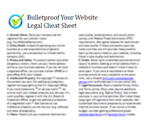 website legal cheat sheet