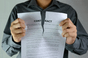 end a contract by rescission or termination